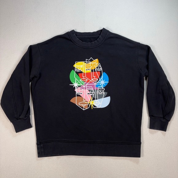 lululemon athletica Tops - Lululemon Perfectly Oversized Sweatshirt Women's S/M* Black Pride Graphic‎ Logo
